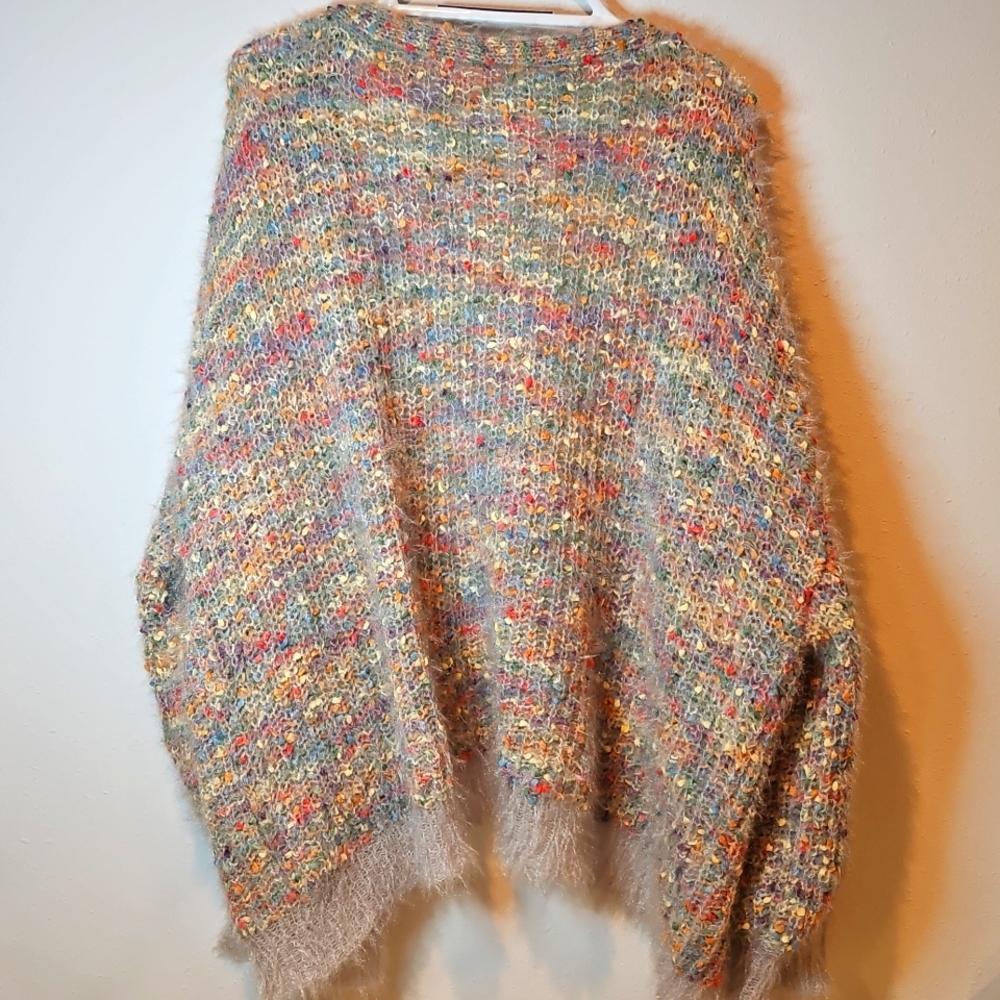 SHEIN Multicolor Fuzzy Knit Open Cardigan - Picture 8 of 9